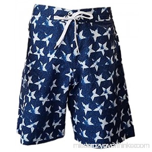 ToBeInStyle Men's Drawstring Waistband Side Pocket Swimwear Boardshorts Star B07CQTPH3R